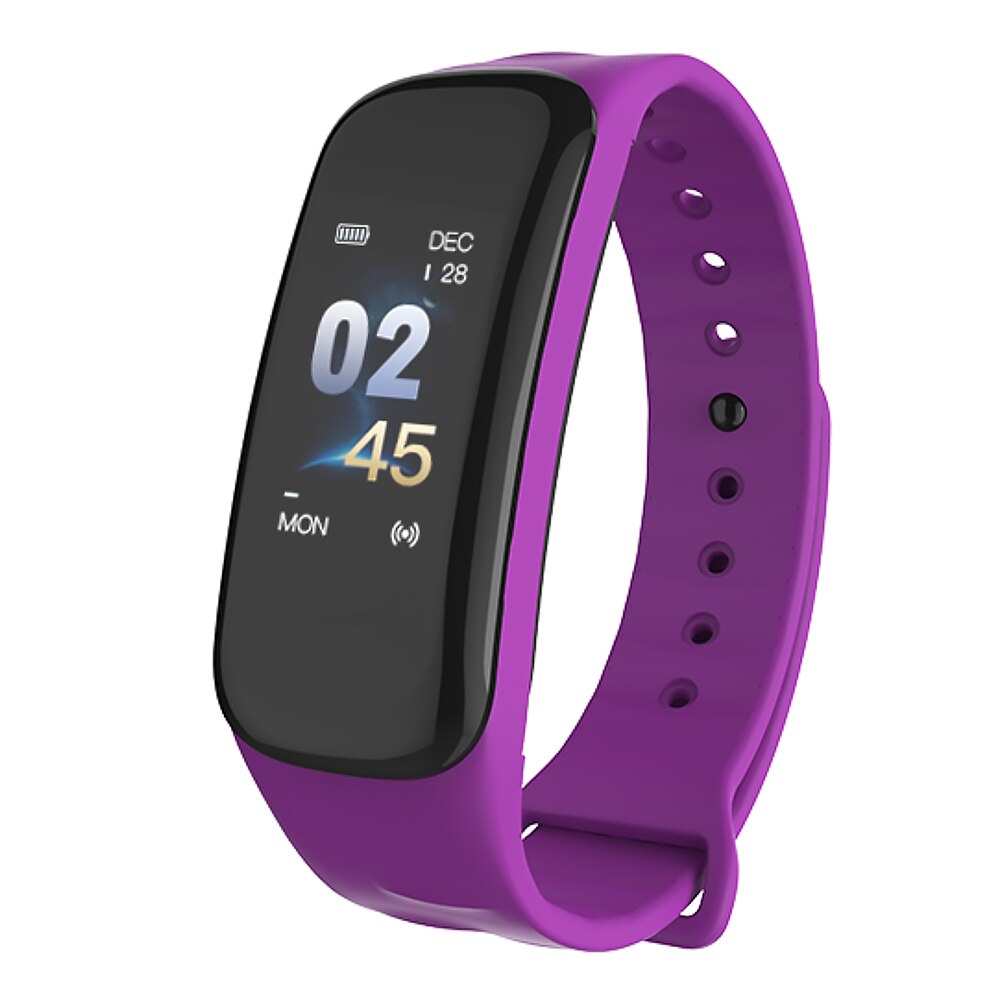 Pulsera inteligente IP67 para hombres y mujeres, reloj de seguimiento de Fitness, control de ritmo cardíaco, presión arterial, contador de calorías, control de sueño: Púrpura