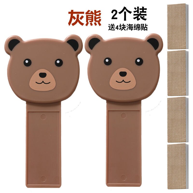 2Pc Cartoon Draagbare Nordic Transparante Wc-bril Lifter Wc Lifting Apparaat Raak Wc-deksel Handvat Wc Accessoires: bear 2pcs