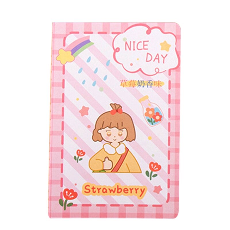 Cute Softcover Notebook Cartoon A5 Notebook 30 Sheets for Office School Home Cartoon Animal Soft Cover Student Notepad: Rose Red