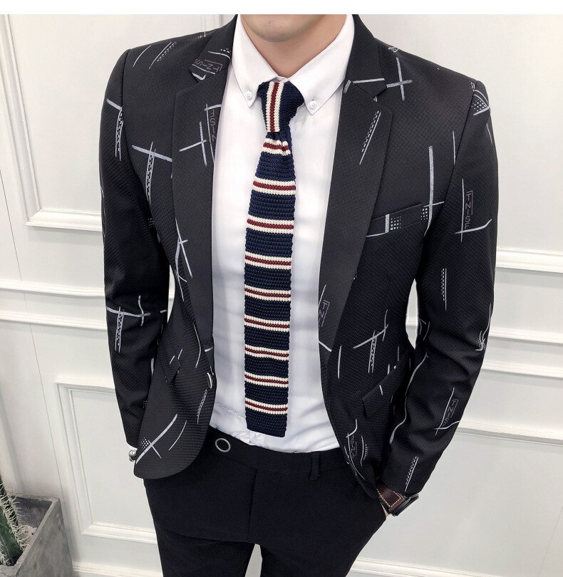 Fall Latest Blazer for Men Wedding Slim Fit Stripe Jacket Business Casual Mens Stylish Coat Male Blazers