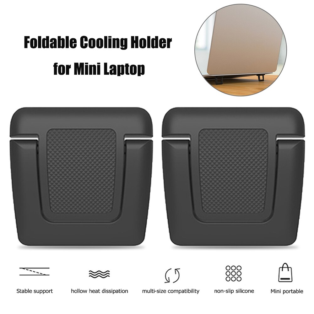 2pc Mini Portable Invisible Laptop Holder Adjustable Cooling Stand Foldable Anti Slip Multifunctional Holder for Laptop Notebook
