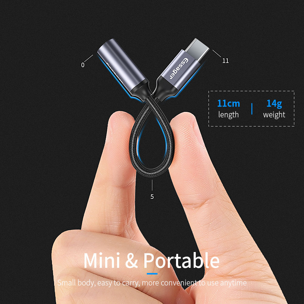 Essager Adapter USB Type-C do 3,5 mm Jack żeński do słuchawek Zestaw słuchawkowy typu C do 3,5 mm Aux Kabel audio do Xiaomi Samsung Huawei