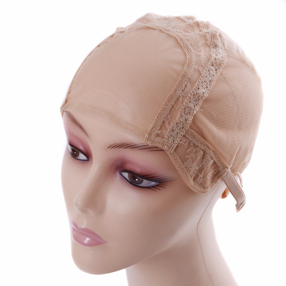 4*4" U Part Wig Caps With Lace Net For Making Wigs With Adjustable Straps Glueless Weaving Caps Mesh Wig Cap