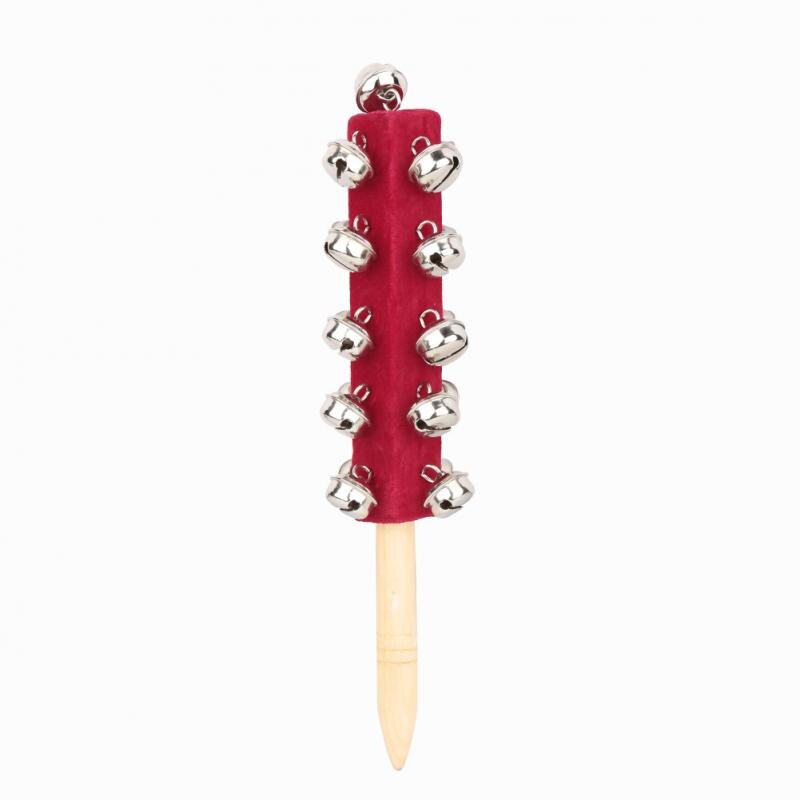 Houten Handheld 21 Jingle Bells Bar Slee Stok Kinderen Speelgoed Percussie-instrument Speelgoed Voor Ktv Party Kinderen Kid: Rood