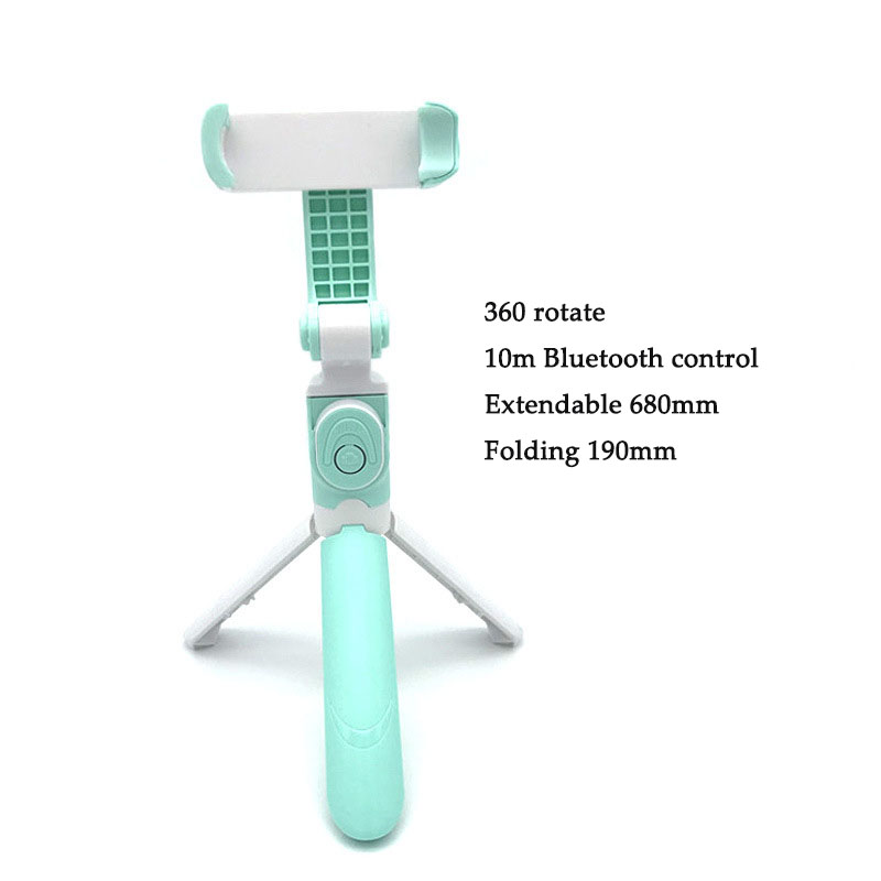 3 In 1 Selfie Stok Telefoon Statief Uitschuifbare Monopod Met Bluetooth-Compatibele Afstandsbediening Voor Smartphone Selfie Stok: Blue