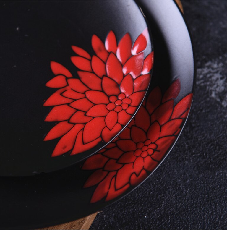 Køkkenudstyr i japansk stil bordservice keramisk plade kinesisk og vestlig madplade keramisk plade middagsplader til hjemmet