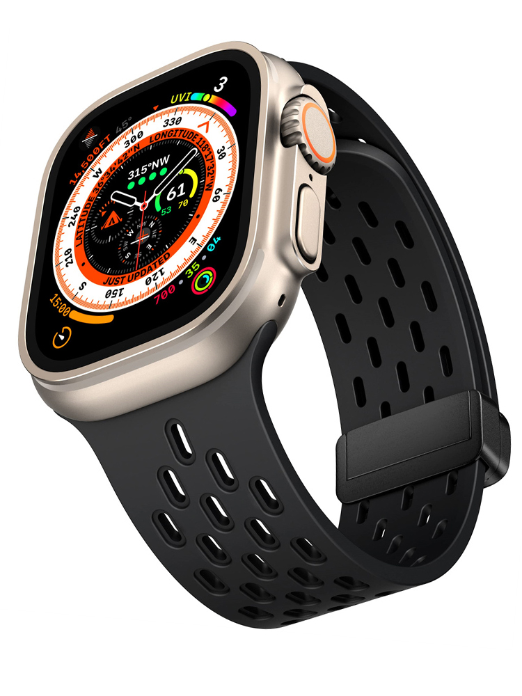 Bracelet magnétique pour Apple watch ultra 2, 49mm 44mm 45mm 40mm 41mm 42 38 45mm, Bracelet en Silicone iWatch série 9 7 8 se 6 5 3