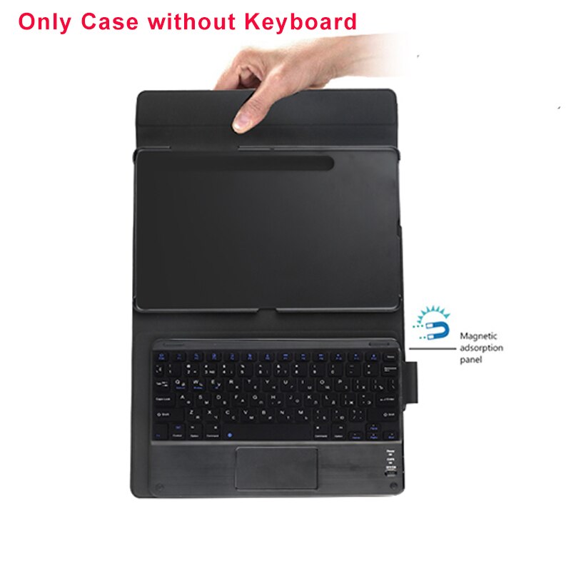 Tablet Russian Keyboard for Samsung Galaxy Tab S6 10.5 Inch SM-860/T865 Tablet Bluetooth Keyboard Magnetic RU Keyboard: Only Leather Case