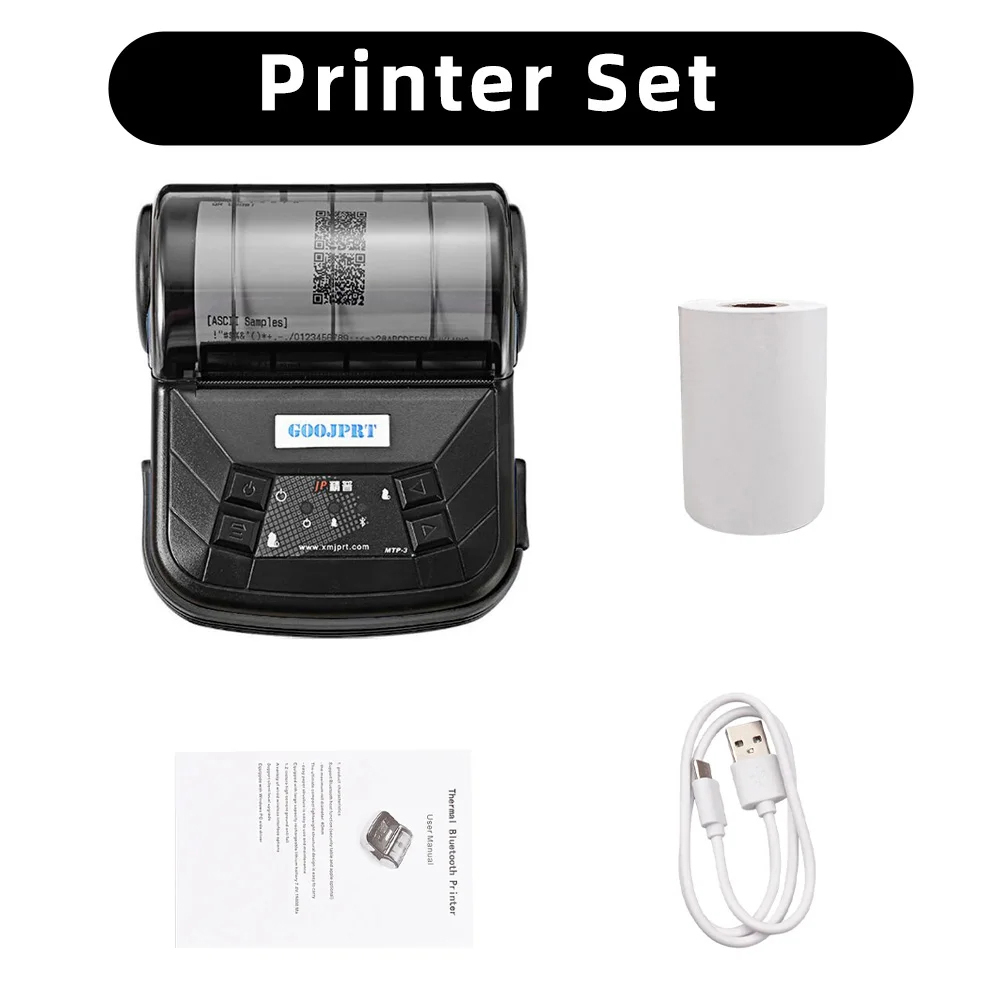 80mm Portable Thermal Printer Wireless Bluetooth Mobile Pocket Bill Printer Android Phone PC Printer MTP-3 Thermal Printer: PURPLE / EU Plug