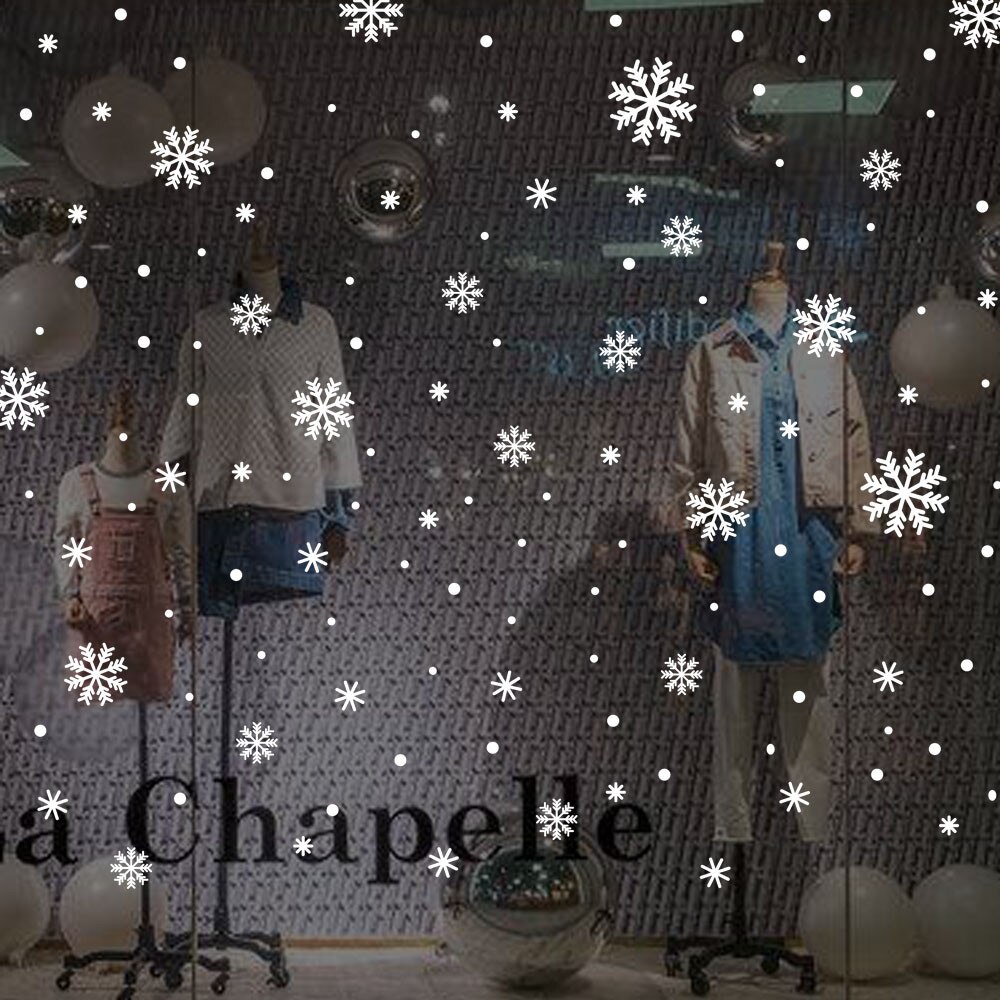 Glædelig jul wallstickers snefnug vindue wallsticker værelse dekoration pvc vinyl år boligindretning aftagelig #40: Default Title