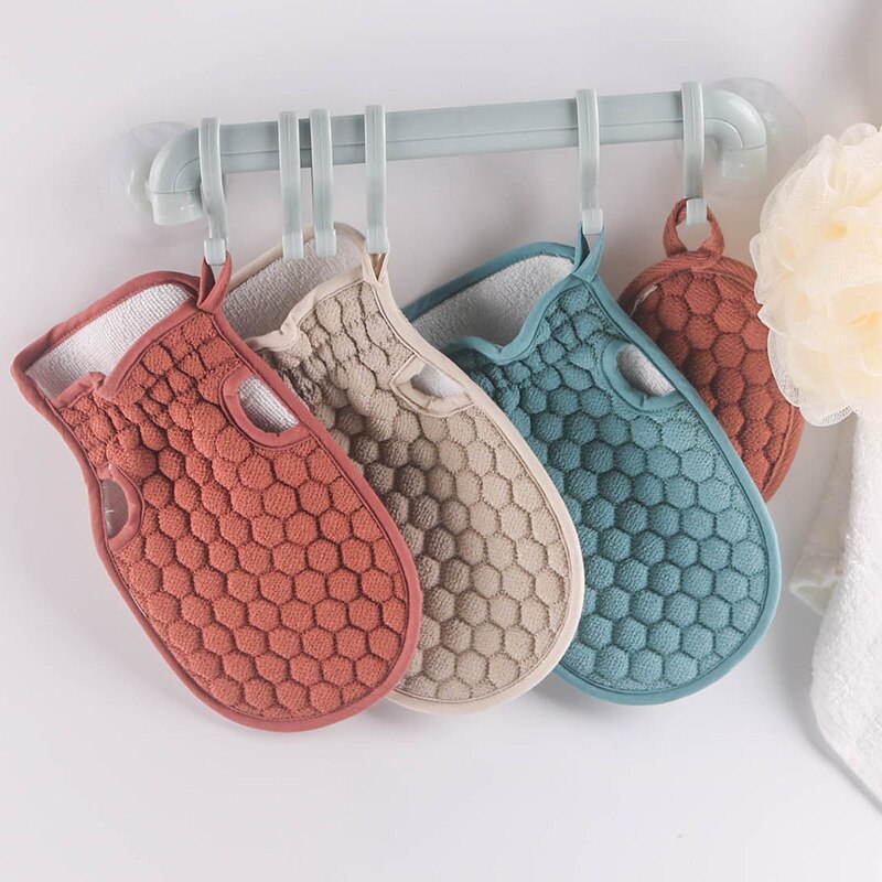 1PC Bath Body Shower Gloves Skin Exfoliating SPA Massage Mitt Lattice Particles Washcloth Body Scrubber Glove Bath for Showering