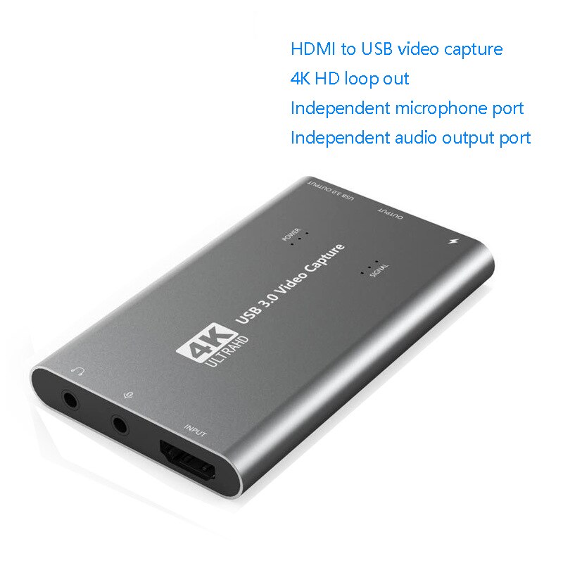 4K Video Capture Card USB 3.0 HDMI to USB Game Capture Card for Live Broadcasts Video Recording and More