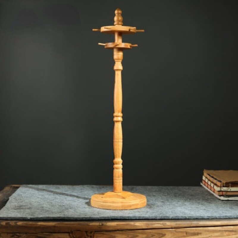 Rotating Disc Calligraphy Brush Holder Solid Wood Pen Holder 11 Hangers Traditional Calligraphy Chinese Ink Painting Brush Stand: A