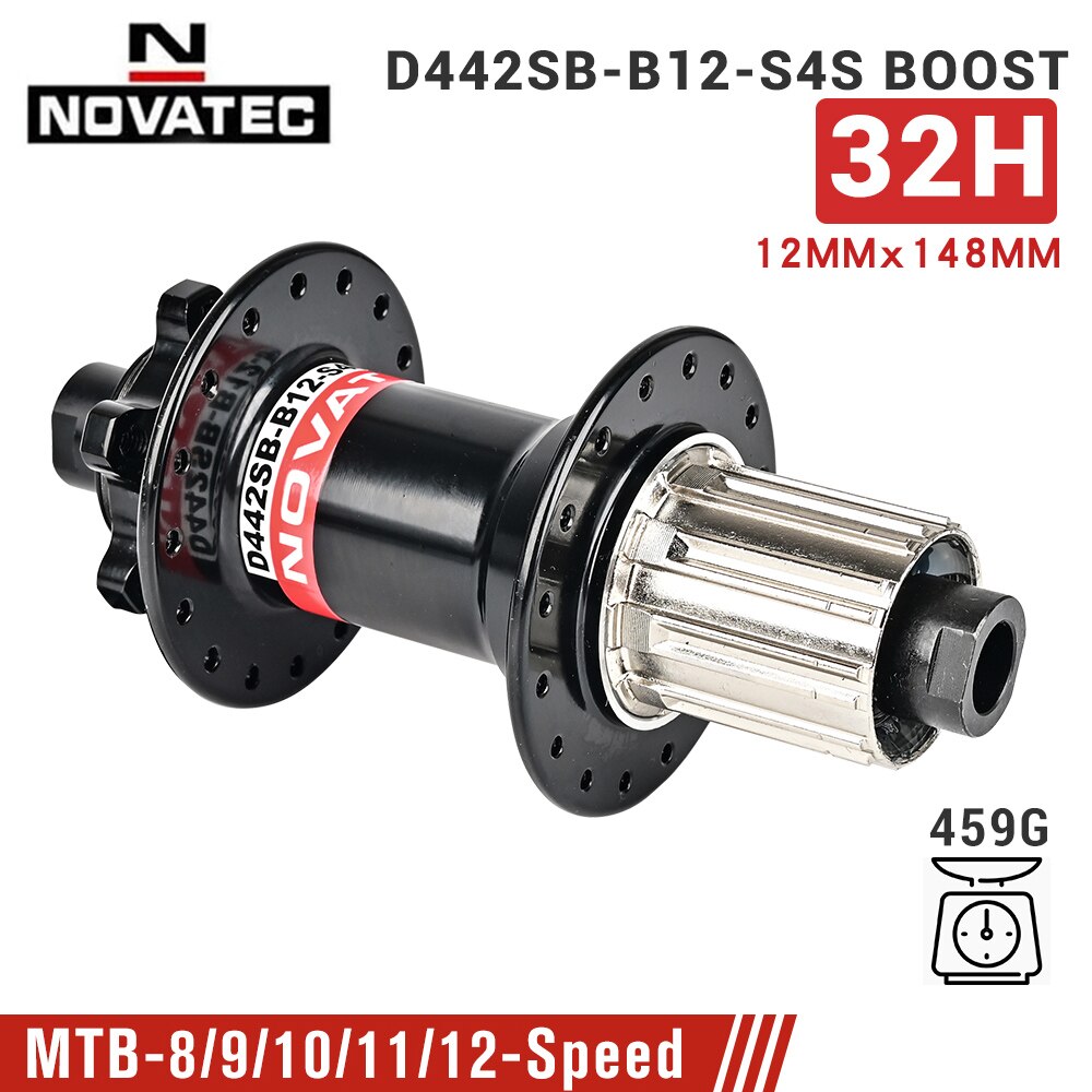 Mozzi MTB Novatec D442 D041 32H BOOST THRU 15/12MM mozzo ruota bicicletta 4 cuscinetti mozzo Mountain Bike per velocità SHIMANO 8/9/10/11/12: Novatec R 148x12MM