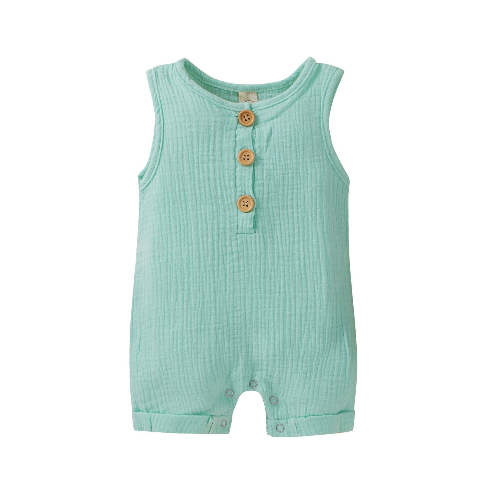 4 # Pasgeboren Baby Baby Jongens Meisjes Mouwloze Solide Romper Jumpsuit Mouwloze Mode Katoenen Baby Kleding Een Stuk Unisex