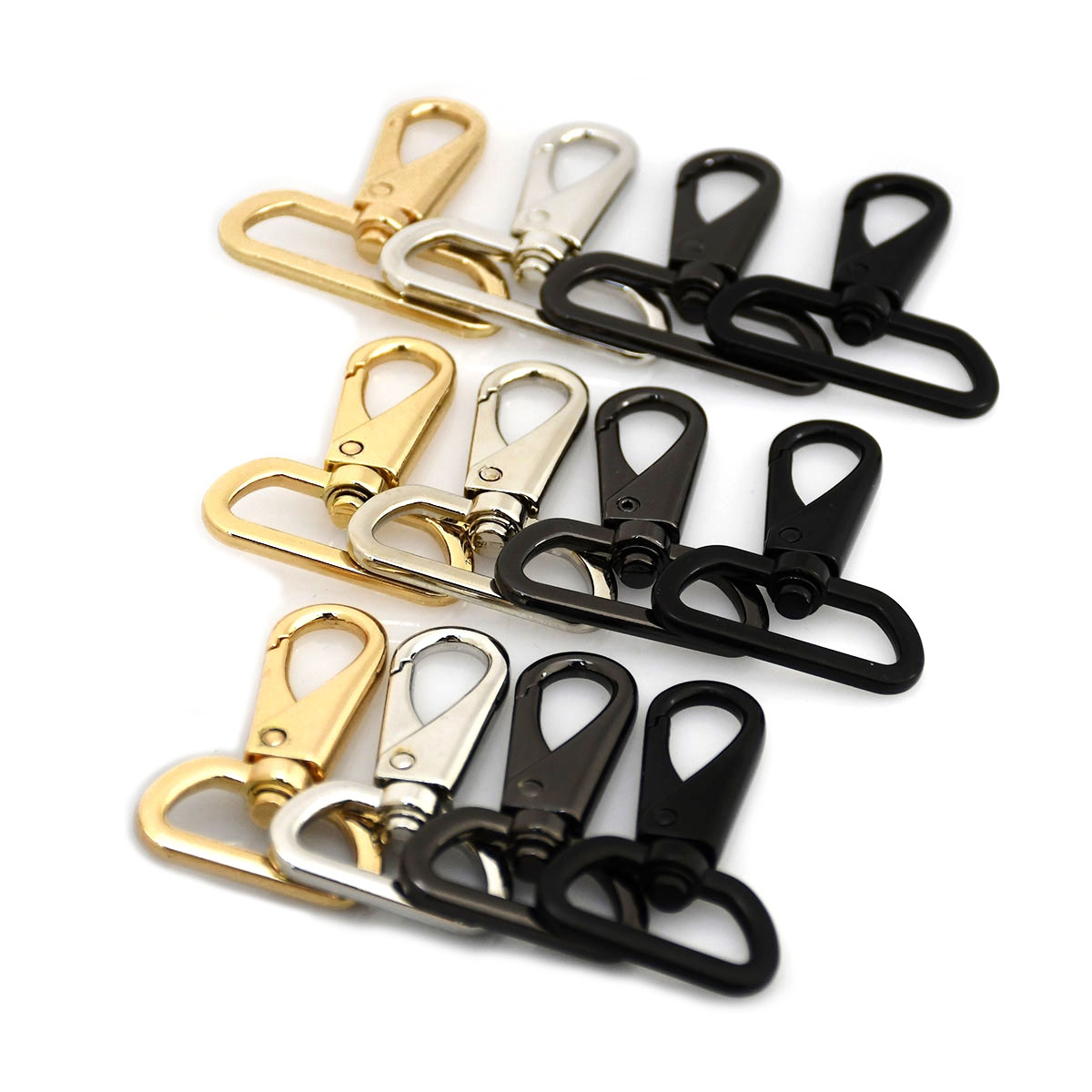 1Pcs Metal Swivel Oog Karabijnhaak Duurzaam Trigger Sluitingen Clips Voor Diy Leather Craft Tas Riem Riem Singels Sleutelhanger 3 Maten