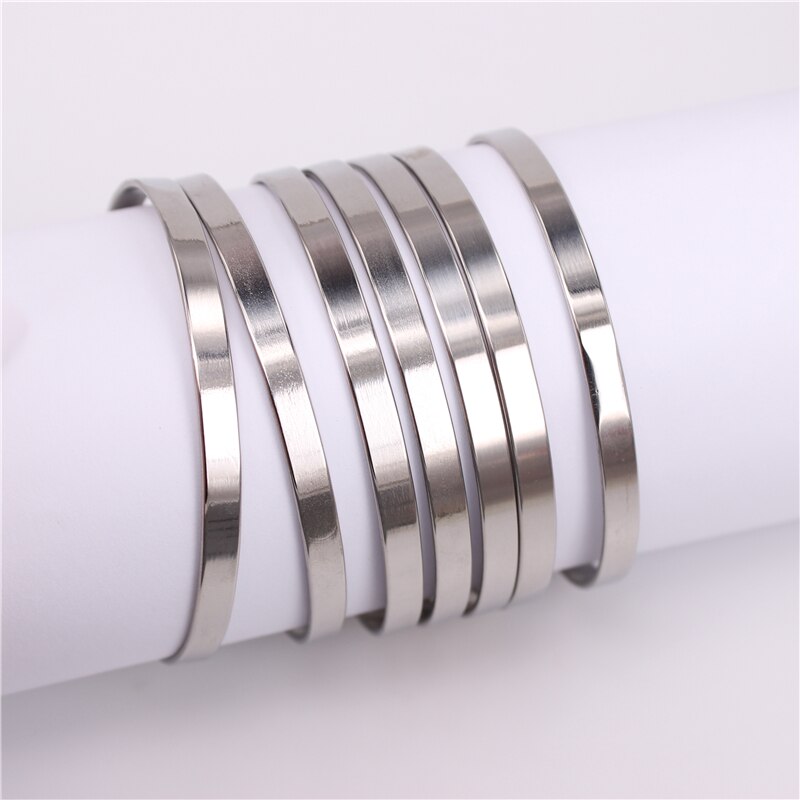 Mgub Diameter 70Mm 5Mm Breed 7Pcs Armband Rvs Mannen En Vrouwen Bright Geschikt Voor Slijtage Originele afbeelding LH511: silver color
