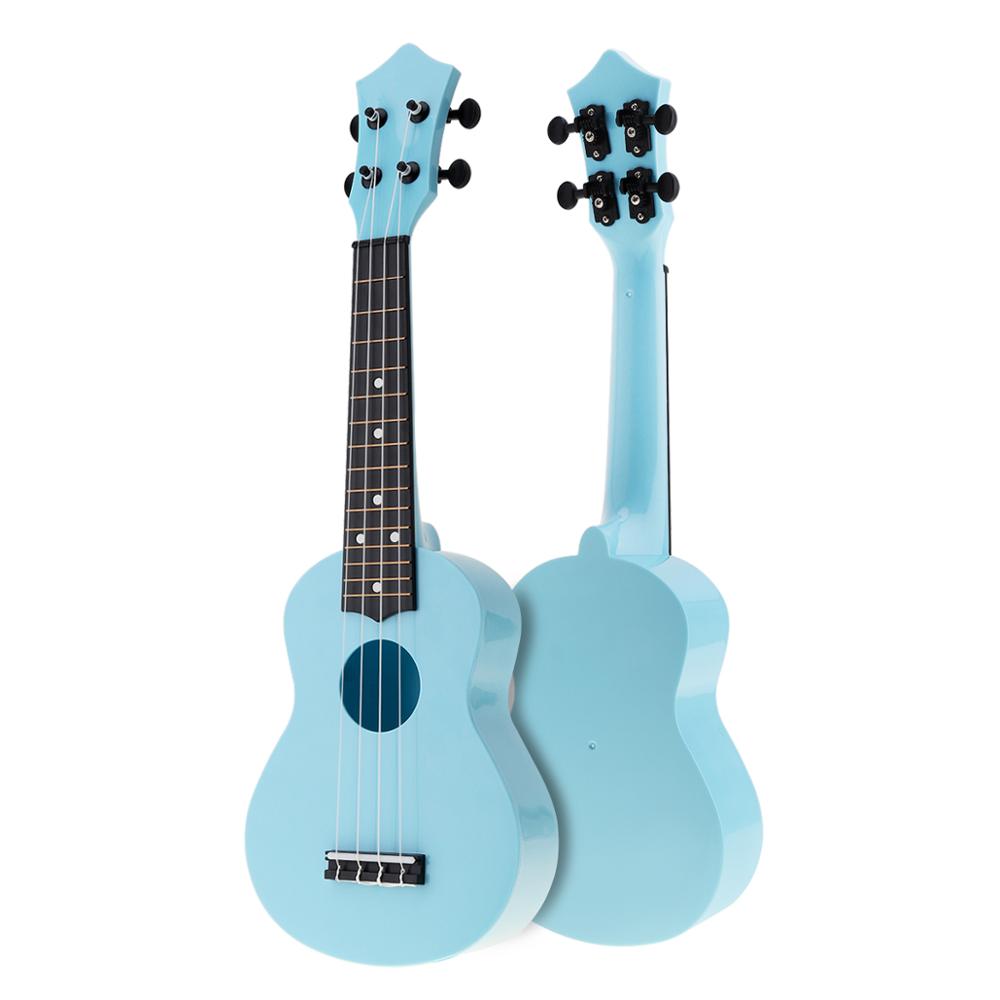21 tommer farverig akustisk ukulele uke 4 strenge hawaii guitar guitarra instrument til børn og nybegynder: Blå