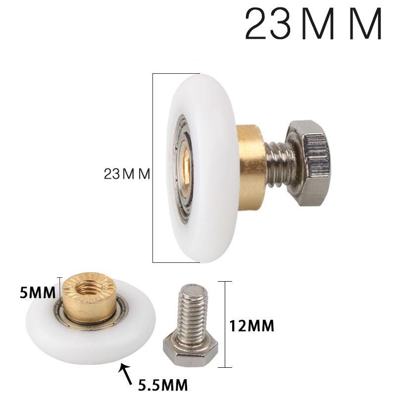 1/2/4 Stück Türrolle, Duschräume, Kabinen, Riemenscheibe, Duschraumrolle/Läufer/Räder/Riemenscheiben, Durchmesser 20/23/25/27 mm: Beige / 12mm