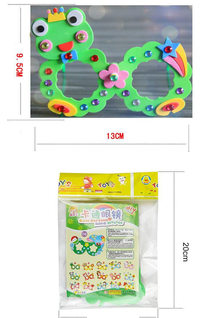 8 pièces enfants bricolage manuel EVA dessin animé jouet bébé école art artisanat jouets éducatifs petite enfance bébé lunettes