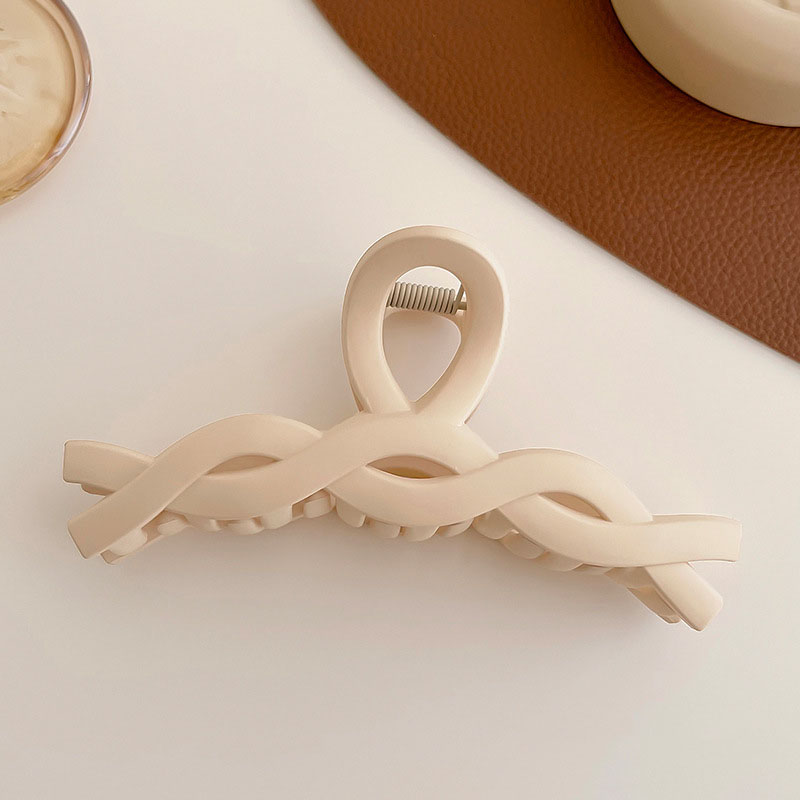 Pinza para el pelo geométrica con flor marrón y Beige para mujer, pinza para el pelo sólida con temperamento, horquilla dentada, accesorios para el cabello a la
