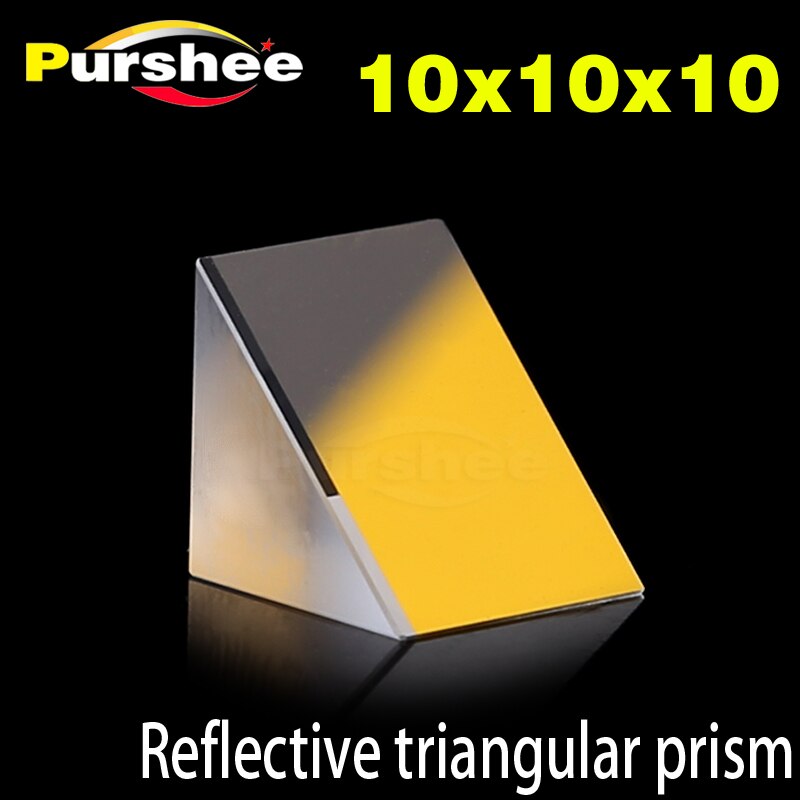 Optical glass triangular prism with reflecting film 10x10x10mm
