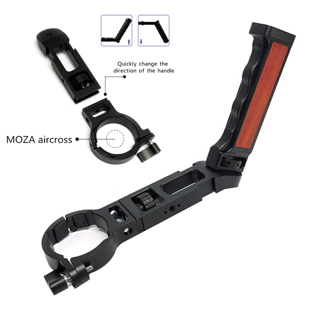 Versatile Handle Grip Neck Ring Clamp Bracket Handheld Stabilizer Extension Holder Arm for Ronin S SC MOZA weebillS Crane Gimbal: Purple