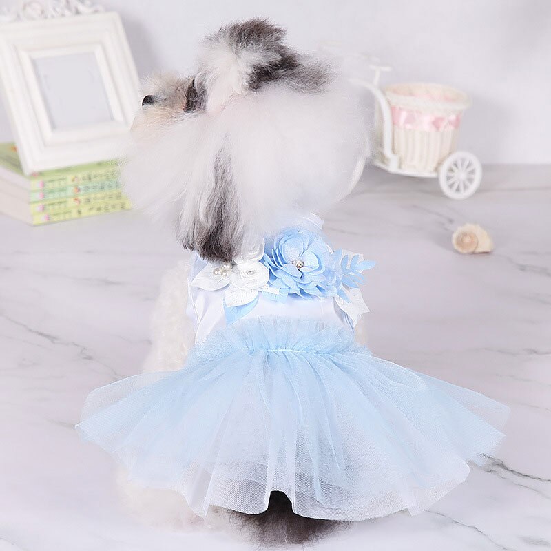 Beautiful Princess Dress Pet Dress Comfortable Cupcake Dress Cute Durable Puppy Dog Accessory Dog Skirt Dog Dress Colorful: Blue / XL