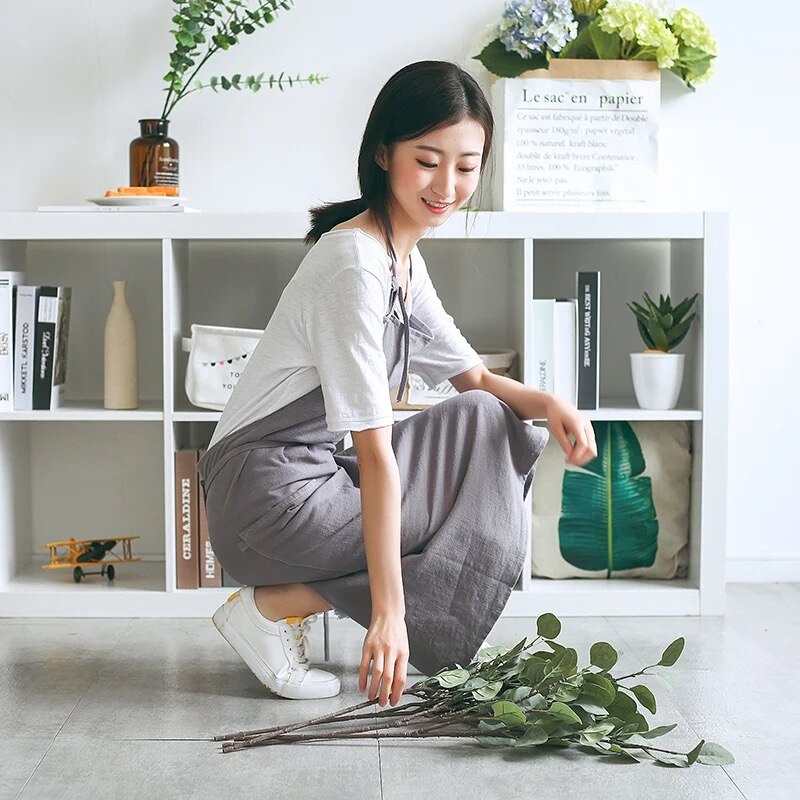 Blume Einkaufen Gartenarbeit Schürze Baumwolle Leinen Küche Schürzen Kaffee Einkaufen Kittel Küche Schürze Frauen Backen Overall Temperament Schürze