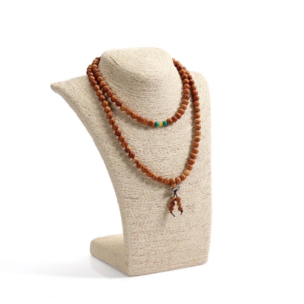 Ketting Buste Stand Sieraden Display Rack Voor Hanger Ketting-Beeldje Mannequin Sieraden Organisator, Beige