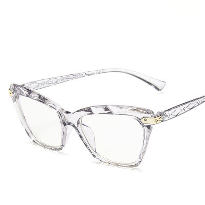 Square Glasses Frames Women Trending Styles Crystal Facets Optical Computer Glasses Anti Blue Light Glasses: B