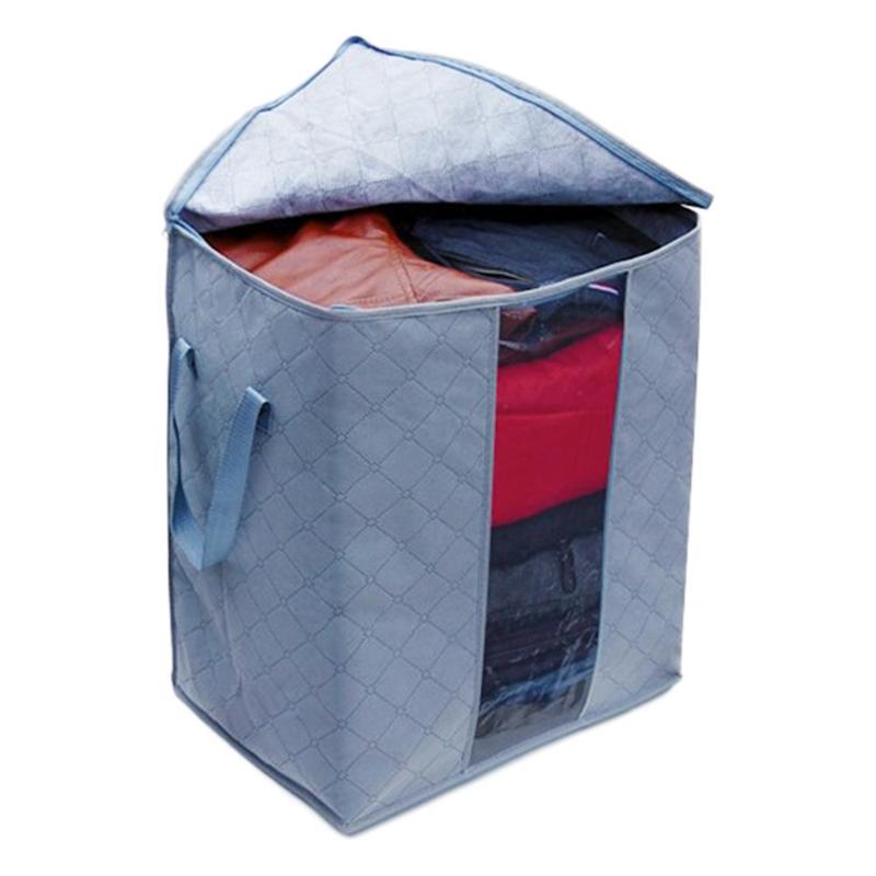 48X44X28.5Cm Bamboe Houtskool Kleding Beddengoed Dekbed Rits Kussens Non Woven Opbergtas Organizer Voor Kussen quilt Deken