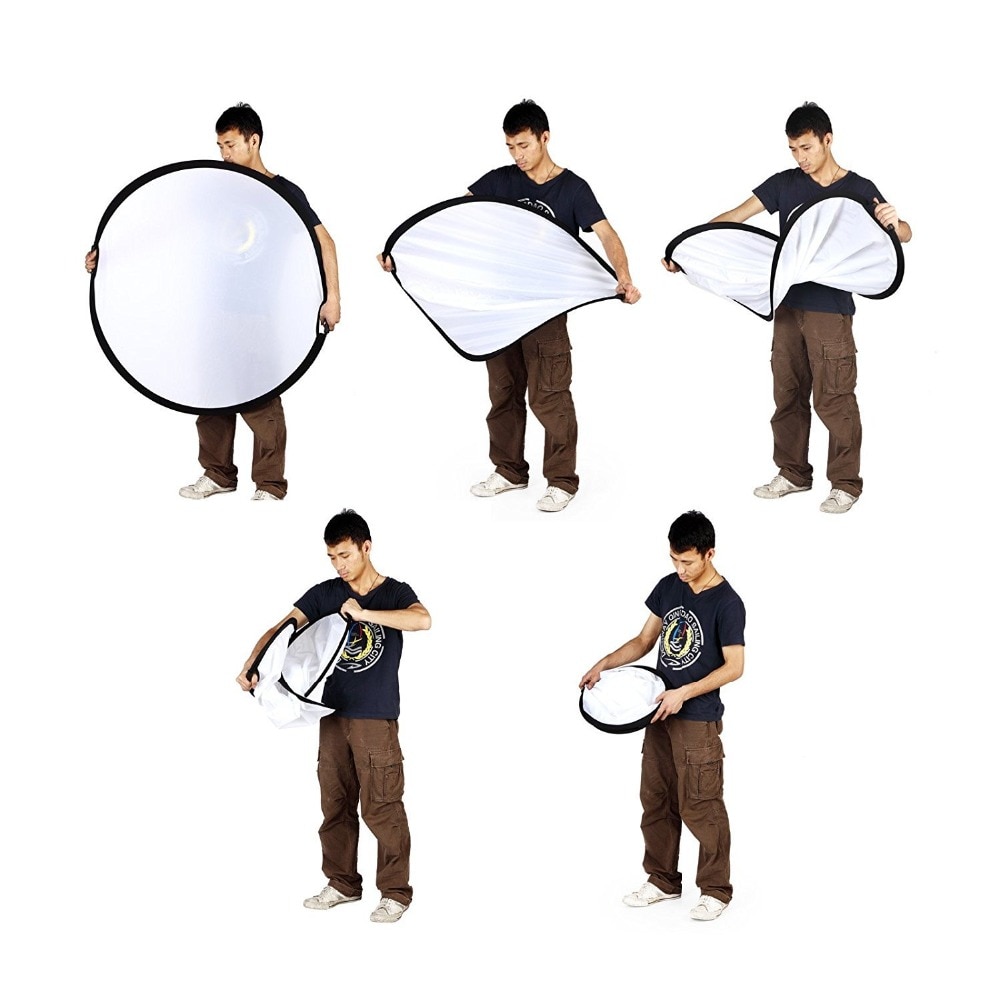 Selens-Reflector de Fotografía 5 en 1, 60/80/110cm, con bolsa de transporte, cámara redonda portátil, difusor de luz para estudio fotográfico