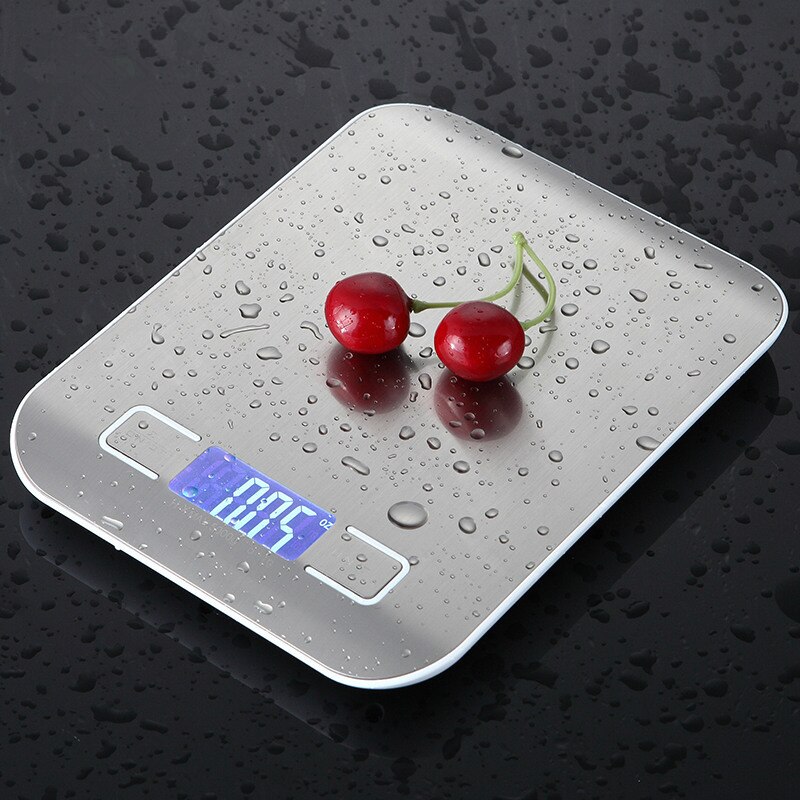 Portable Home LCD Display Digital Electronic Scale Kitchen Mini Food Weight Precision Scale: Silver 5kg Max