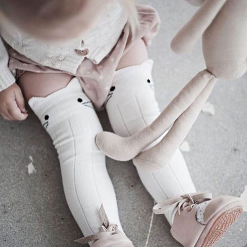 Pudcoco søde baby kid piger toddler stramt ben tegneserie søde bomuld knæhøje sokker 0-4y