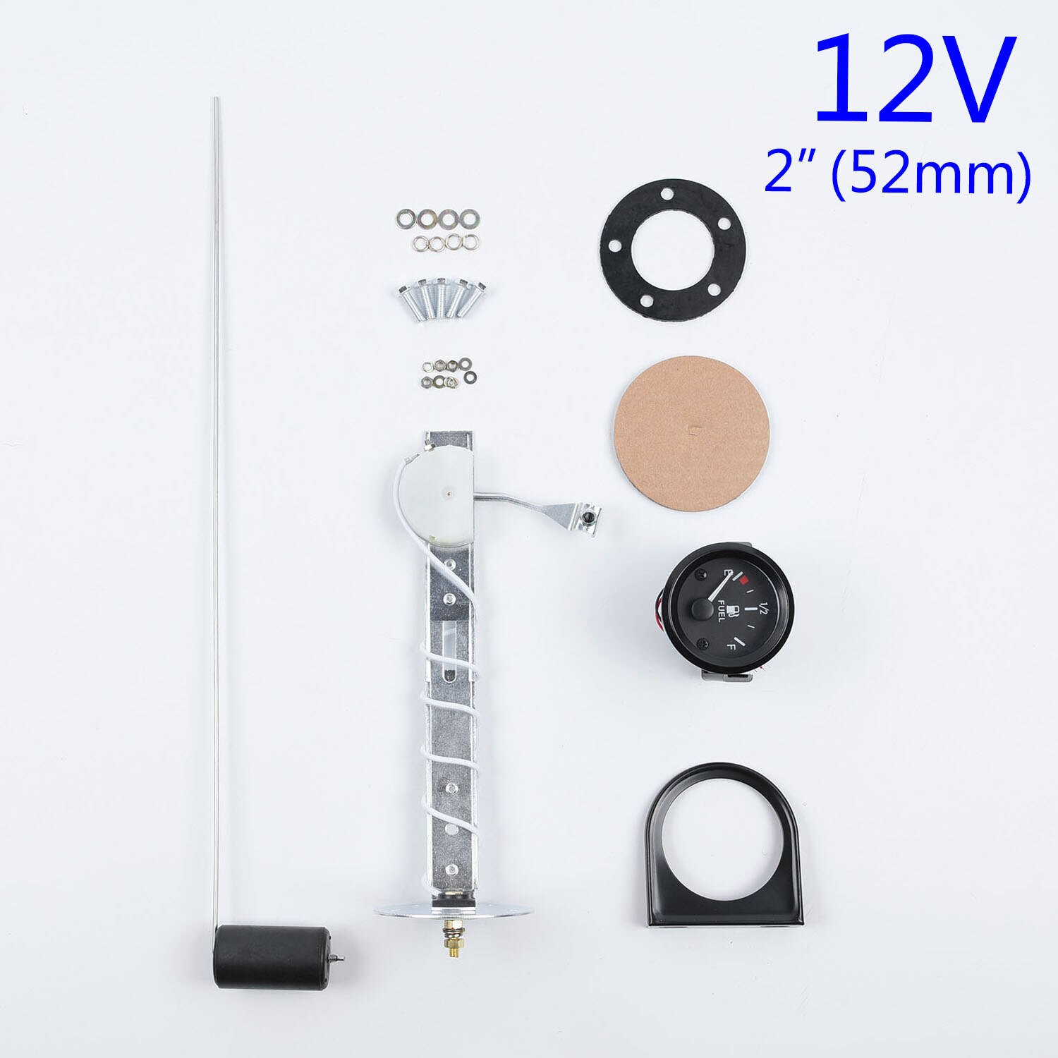 2 " båd brændstofmåler måler sensor rustfrit stål sort sender bil lastbil sæt 52mm universelle gør-det-selv