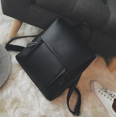Mochilas Retro de Inglaterra para mujer, , bolso escolar de piel sintética de alta capacidad para viento universitario, bolso de hombro para mujer: Black