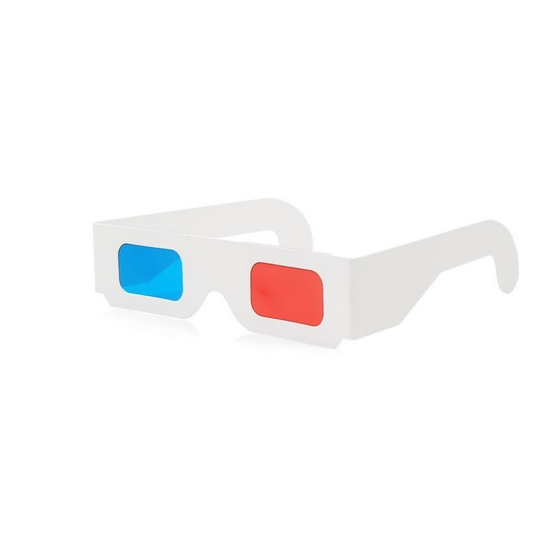 100 pares de papel Universal anaglifo 3D gafas de 3D gafas de vista anaglifo rojo cian rojo/azul 3D de vidrio para la película EF