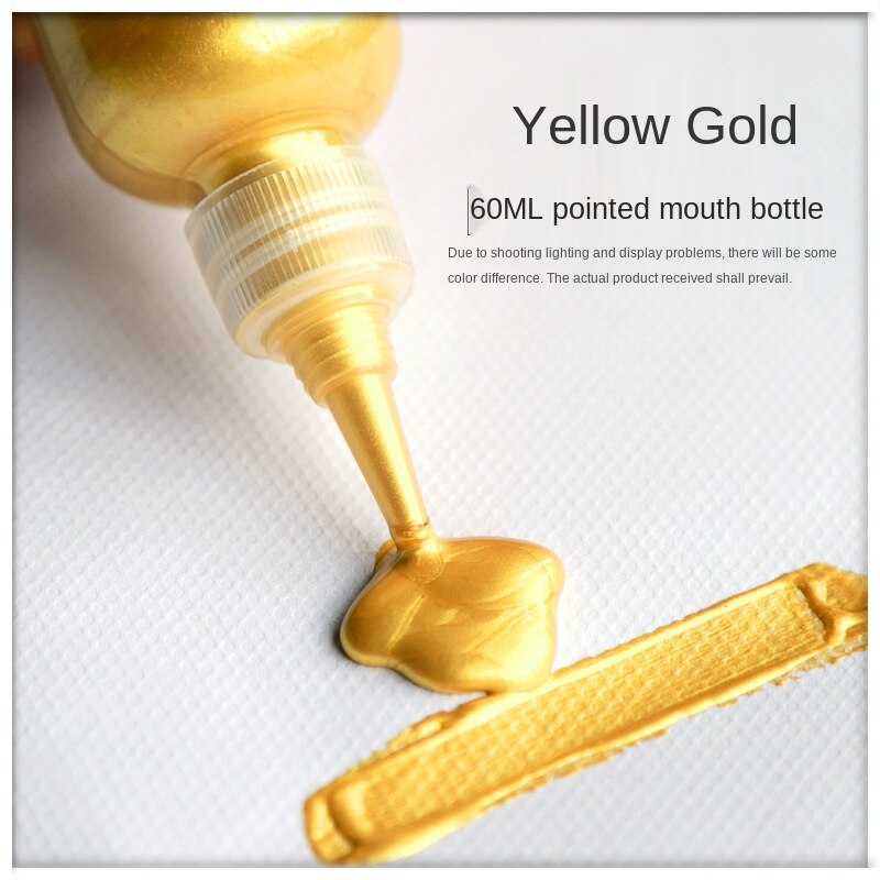60ml Gold Paint Metallic Acrylic Paint,waterproof Not Faded for Statuary Coloring DIY Hand Clothes Painted Graffiti Pigments