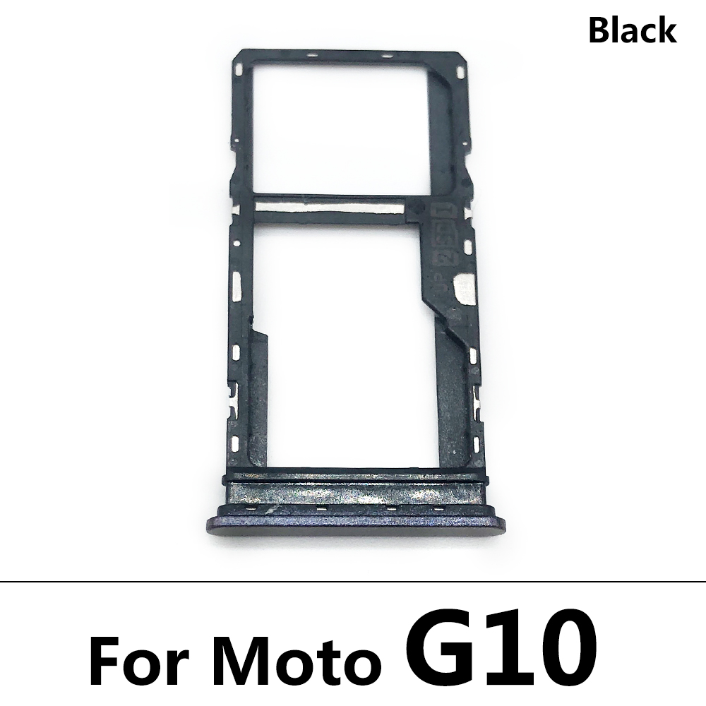SiM Tray For Moto E6 Play E6S G10 One Action One Fusion Macro SIM Card Slot SD Card Tray Holder Adapter: G10 Black