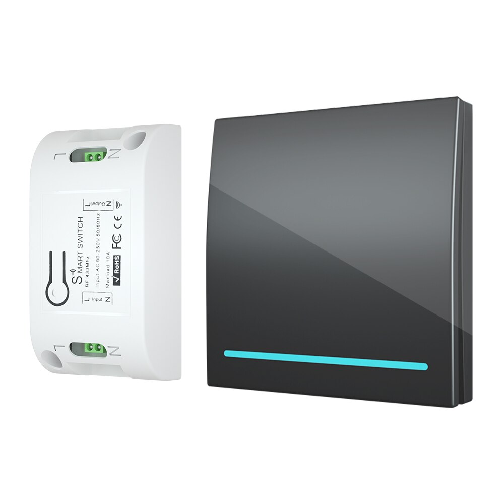 CACAZI Home Wall Panel Wireless smart push Switch Light button 433Mhz RF Remote Control AC 90-250V Receiver Bedroom Ceiling Lamp