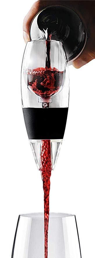 Essential Rode Wijn Beluchter Schenker en Decanter Omvat Base Verbeterde Smaken met Gladdere Afwerking, Rode Wijn Beluchter Mixer Zwart