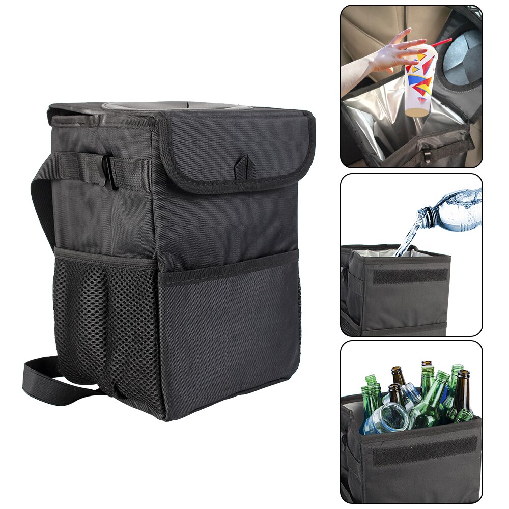Hanging Vehicle Garbage Dust Case Storage Bag Car Trash Bin Waterproof Car Trash Can Bin Foldable