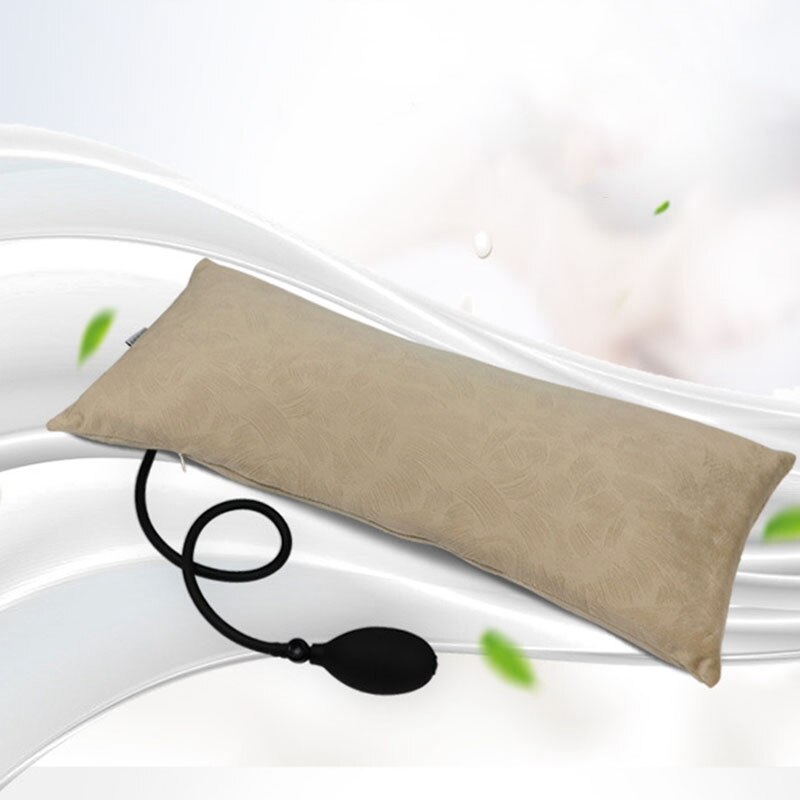 Brown Multifunctional Portable Air Inflatable Pillow for Lower Back Pain,Orthopedic Lumbar Support Cushion
