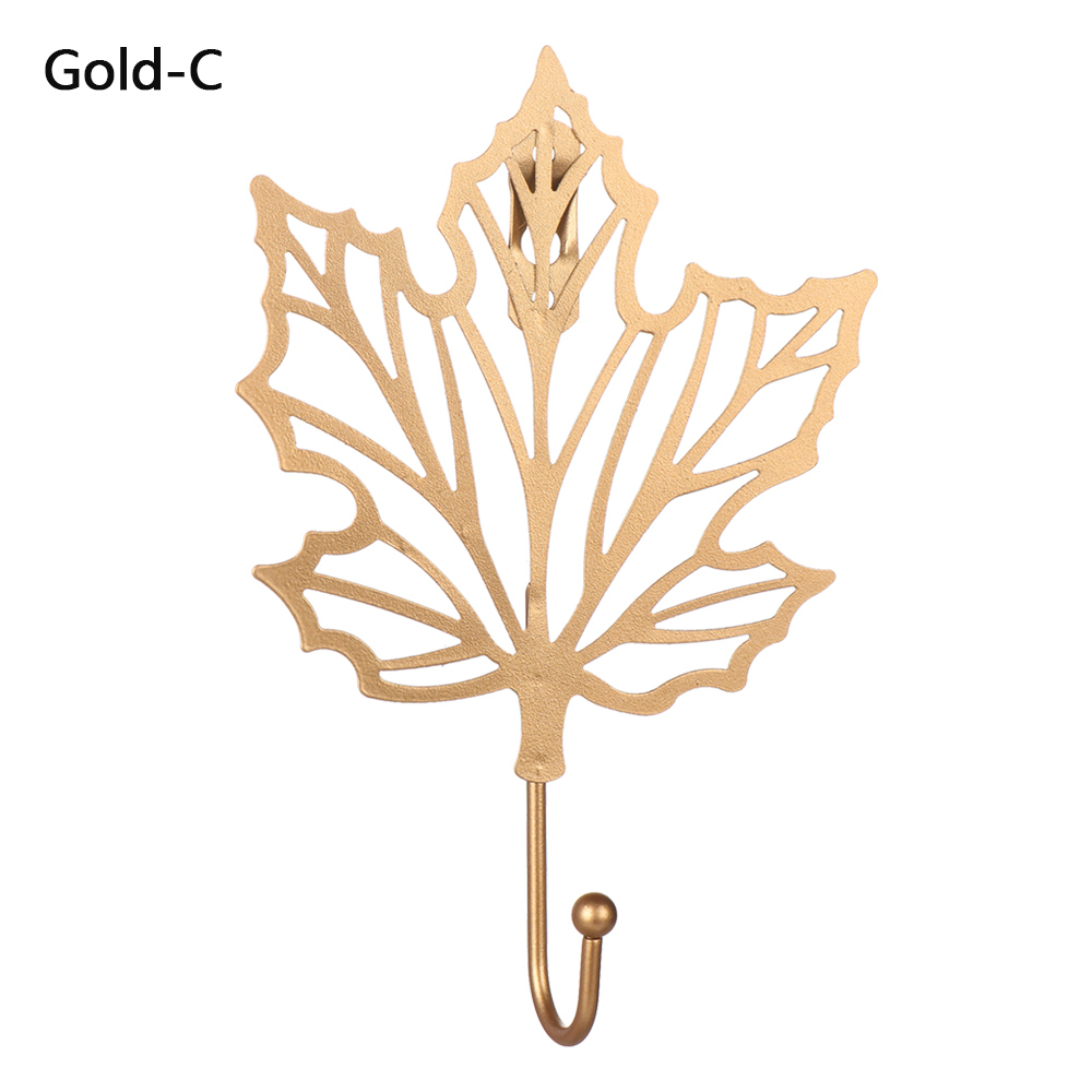 1PC Modern Style Golden Butterfly Coat Hook Double Hook Wall Mounted Hanging Heavy Duty Screw Wall Hook Home Bath Towel Hangers: gold	C