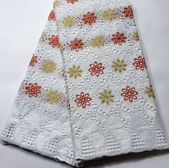 5 yard Swiss lace fabric  latest with stock embroidery African cotton fabrics Swiss voile lace popular Dubai style YSH065: AS PIC2