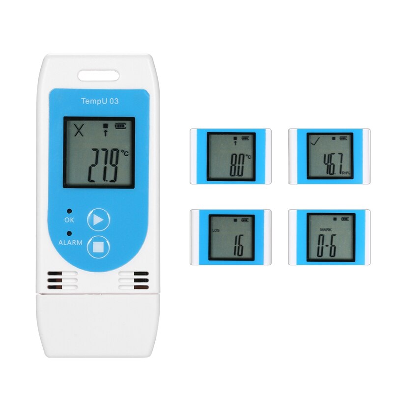 USB Temperature Humidity Data Logger Reusable RH TEMP Data Logger Recorder Humiture Recording Meter with 12,000 Record Capacity
