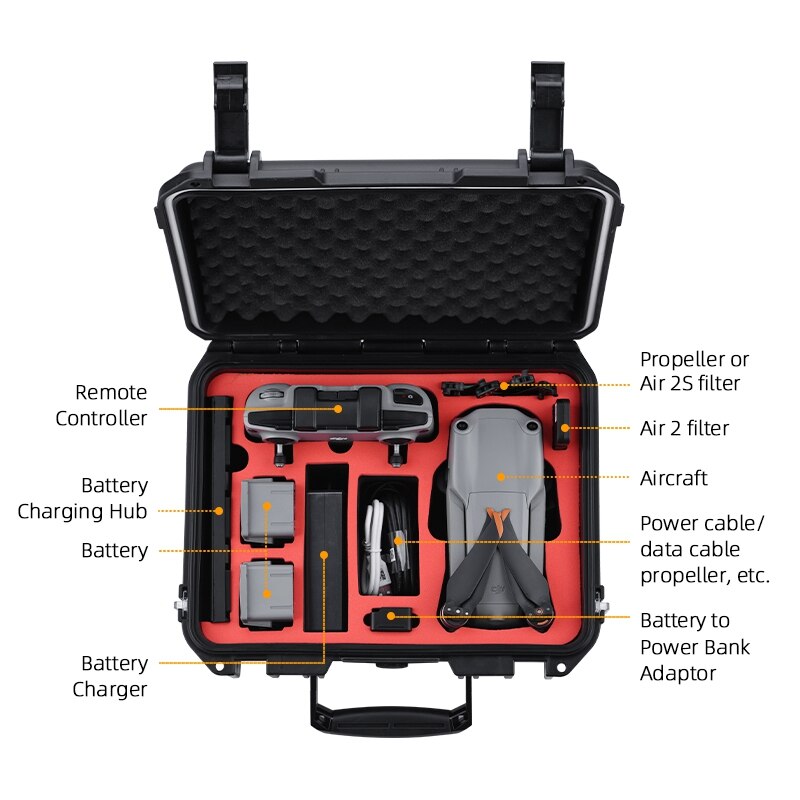 For DJI Air 2S Bag Waterproof Safety Carrying Case Waterproof Shell Storage Suitcase for Mavic Air 2S Drone Accessories