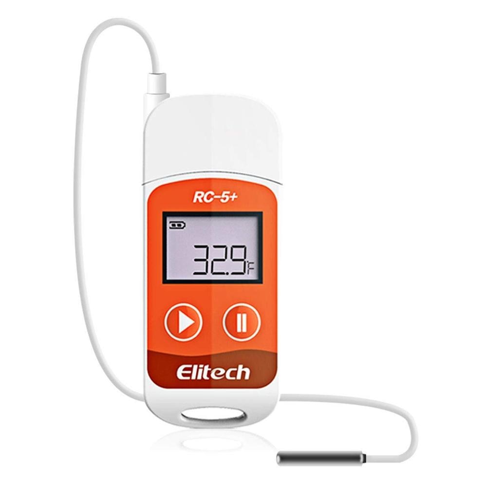 Elitech RC-5+ TE PDF USB Temperature Data Logger Reusable Recorder 32000 Points High Accuracy (Extra External Sensor)