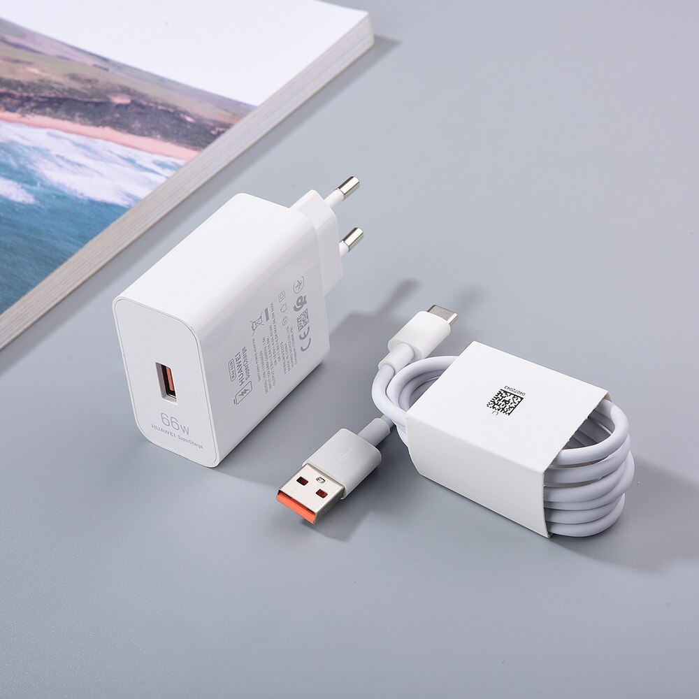 66W Original Huawei Charger EU Plug 6A SuperCharge Type C Cable For P50 P40 Pro Mate X2 Nova 9 8 SE Honor 60 50 Magic3 Pro X20: EU add Cable